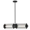 Westinghouse Pendant LED Dimmable 6.5W 2-Light Marlowe, Matte Black Clear Ribbed Glass 6118400 - alternate 7